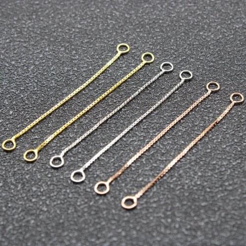 4pcs/lot 925 Sterling Silver Necklace Extension Chain for Bracelet Necklace Extended Tail Chains DIY Jewelry Accessories Z1289