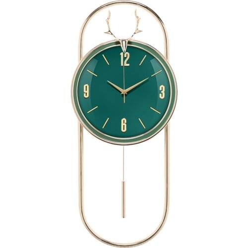 Deer Head Clock Wall Clock Home Living Room Dining Room Personality Creative Fashion Swing Pocket Watch Decorative Clock