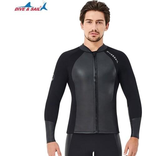 DIVE&SAIL2MM Diving Jacket Pants Long Sleeve Scuba Jump Surfing Snorkeling Wetsuits Two Pieces UV Protection Neoprene Rash Guard