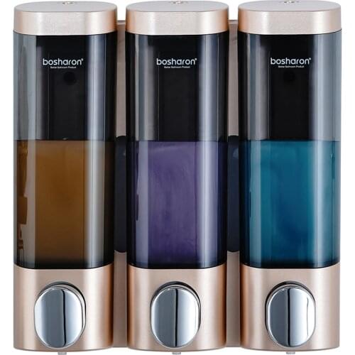 Wall Soap Dispenser Bathroom For Shampoo Hand Sanitizer Shower Gel Kitchen Dish Detergents 300ml Factory Outlet Gold Color