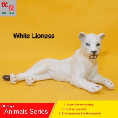 Hot toys:Sleeping White Lioness Lion Simulation model Animals kids toys children educational props