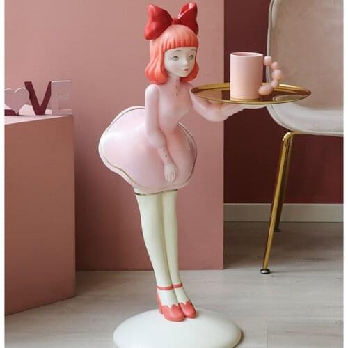 Interior Figurines Resin Sculpture Home Decor Light Luxury Furnitures Landing Ornaments Statue Tray Home Living Room Decoration