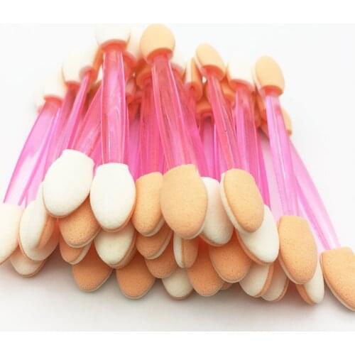 50pcs Makeup Brushes Eyeshadow Lip Smudge Brushes Soft Sponge Mini Handle Makeup Brush Set Eye Shadow Lip Smudge Make Up Pink