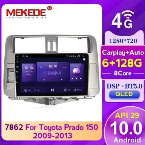 MEKEDE Android 10.0 6G 128G GPS Car Radio Stereo Video Player for Toyota Land Cruiser Prado 150 2009-2013 carplay DSP 4G LTE