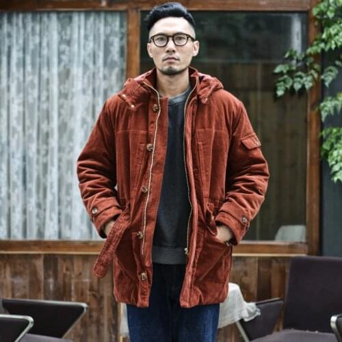 SauceZhan Men Jacket velvet jacket Parkas Men Corduroy Coat Parkas Outerwear Coat Winter Coat Men Mens Winter Jackets and Coats