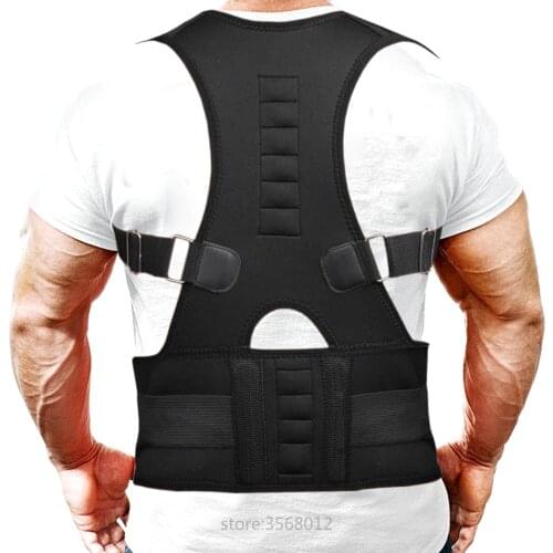 Men Orthopedic Back Support Belt Correct Posture Brace Correcteur de Posture 10 Magnets XL XXL B002 Magnetic Posture Corrector
