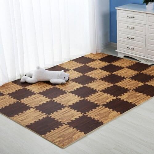Soft Wood Grain Floor Foam Puzzle Mat For Bedroom Playroom Gym Easy To Assemble Durable Antiskid And Waterproof High Quality
