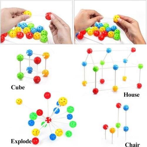 New DIY Variety Inserted Beads Building Blocks ABS Kids Educational Toys Plug Bead Toy 24Pcs Magical Beads Model Building Kits