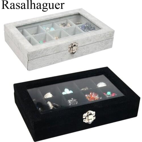 Jewelry Organizer Boxes With Lid Rings Earring Jewelry Boxes Stand Necklace Packaging Stud Jewellery Accessories Display Rack