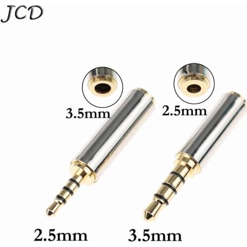 JCD Gold 2.5 mm Male to 3.5 mm Female Stereo Audio Headphone Jack Plug Adapter Converter 3.5 mm male to 2.5 mm Female