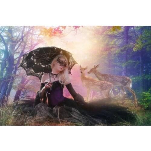 Full Square Diamond Painting Beauty and deer Mosaic Picture Of Rhinestones Gift Handmade 5d Embroidery Cross Stitch Kits