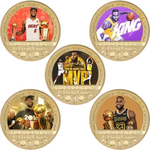 Basketball Legend Gold Plated Coin Collectibles with Coin Holder Sports MVP Player Original Coin Set US Souvenir Gifts for Man