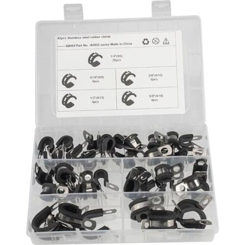 Stainless steel rubber clamp Hose Clip Pipe Tube Fastener Assortment Kit Spring Clip File line Hose 5-types