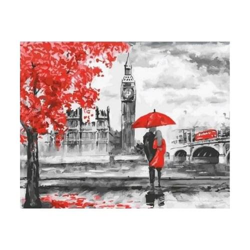 Romantic of London Pictures By Numbers On Canvas DIY Elegant Digital Oil Painting Coloring By Numbers Home Decor Art Gift