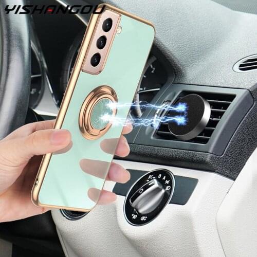 For Samsung S21 Ultra S20 Plus S20 FE Luxury Stronger Magnetic Shockproof Ring Holder Case Cover For Samsung S21 S20 Cover