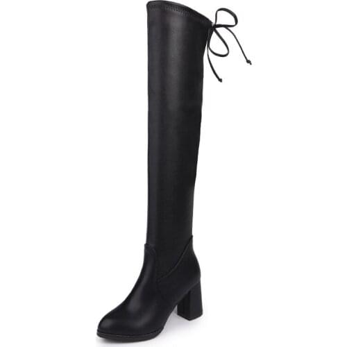 Boots Woman Overknee 2018 New Pattern Coarse With Womens Shoes Black In High Chalaza Long Boots Sexy Thin Elastic Force Boots