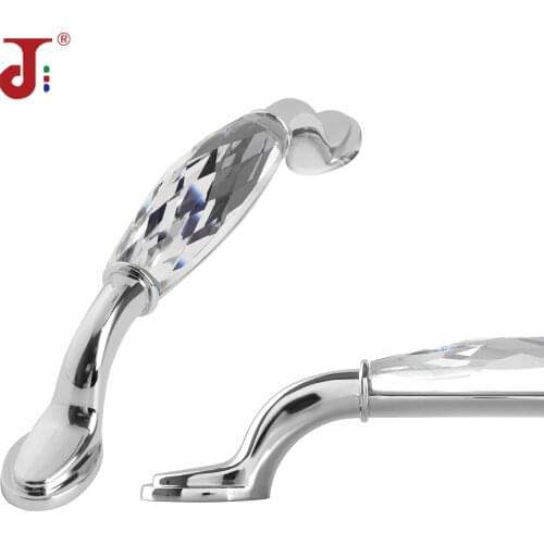 96/128mm Silver Crystal Handles Zinc Alloy Handlesfor Furniture Kitchen Cupboard Pulls Drawer Knobs Furniture Cabinet
