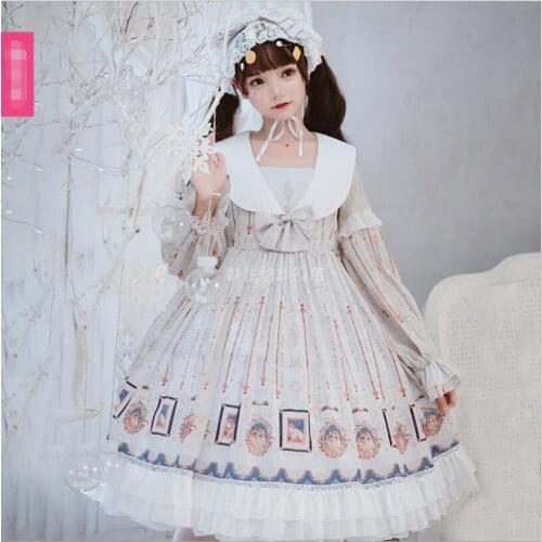Fairy Dress Lolita Sweet Princess Lolita Palace Style Cos Lolita Long Sleeve Op Dress Japanese Retro Tea Party Vestidos