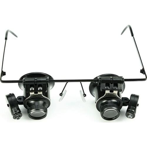 20x Magnification Lighted Watch Repairing Magnifying Glasses Illuminated Eyeglasses Magnifier Magnifying Glass with Led Lights