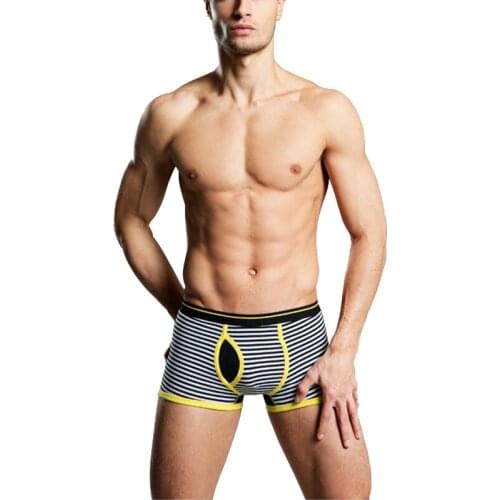 4 Pcs /lot High Quality Large Size Mens Boxers Shorts Striped Cotton Soft Breathable Short boxers Sexy Underwear Men