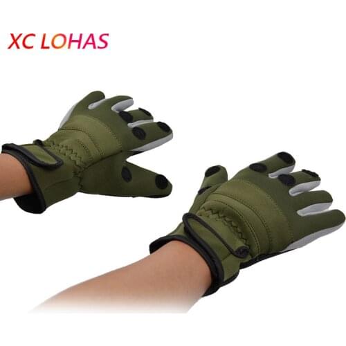 Top Quality Outdoor Camouflage Winter Fishing Gloves Thickened Non Slip Fishing Gloves Thermal 3 Half Finger Gloves for Fishing