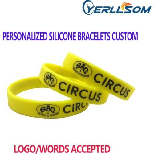 YERLLSOM 100pcs/Lot High Quality custom silicone bracelets with print logo for events YS20041201