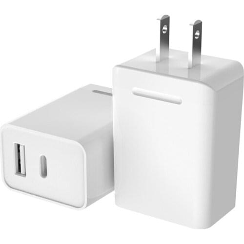 USB C Charger 18W 2 Port PD Charger with QC Port Power Delivery for iPhone 12 Pro SE 11 Pro Max Xs Max XR X 8 Plus iPad AirPods