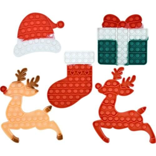 1pcs Christmas gift Bubble Antistress Pop Stress Its Rainbow cute Fidget Toys Simple Dimple For Adults And Children With Autism