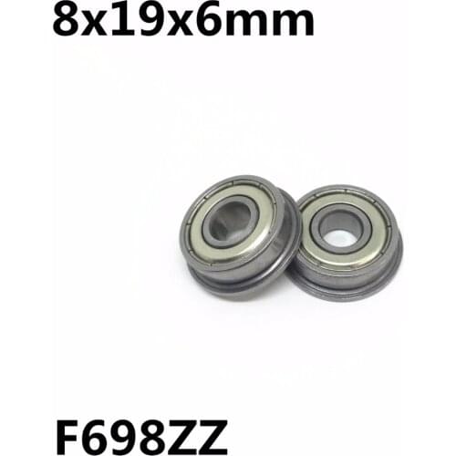 10Pcs F698ZZ 8x19x6 mm Flange Bearings Deep Groove Ball Bearing High Quality F698Z F698