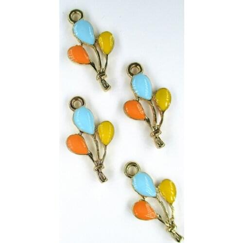 10pcs/lot Alloy Enamel Colorful balloons Jewelry pendant For Jewelry Making Bracelet Necklace DIY Woman Earrings Findings