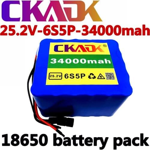 24V34Ah 6S5P 18650 li-ion battery pack 25.2v 34000mAh electric bicycle moped / lithium ion battery pack
