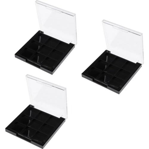3pcs Empty Eyeshadow Palettes Cosmetic Makeup Box 9 Lattice Box