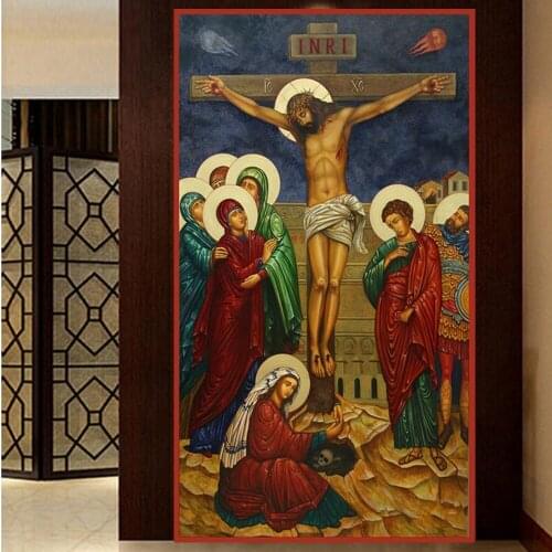 5d diy diamond painting Jesus cross full square round drill diamond embroidery cross stitch mosaic rhinestones religion N1163