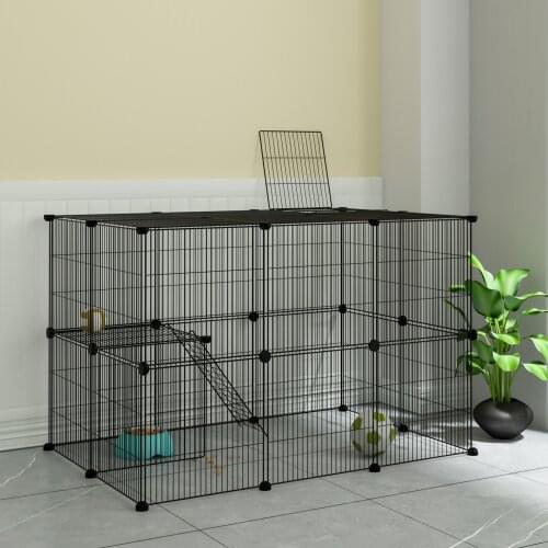 Big Foldable Pet Playpen Crate Iron Fence Puppy Kennel House Puppy Kitten Rabbit Space Dog Gate Supplies Exercise Training Cage