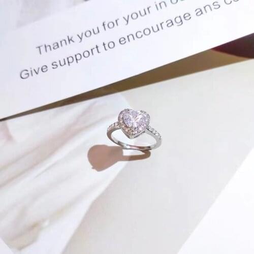 Brillian Korean Fashion Heart-shaped AAA Zircon Rings for Women Bride My Orders Wedding Accessories Dating Ring Y2k Jewelry