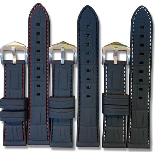 20-22mm black bamboo band silicone strap fit for Rolex Seiko Omega Universary Watch