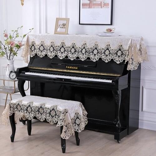 European Embroidered Piano Cover Fleece table cloth Dustproof Cover piano Towel Water-soluble Lace flower FH2052-1
