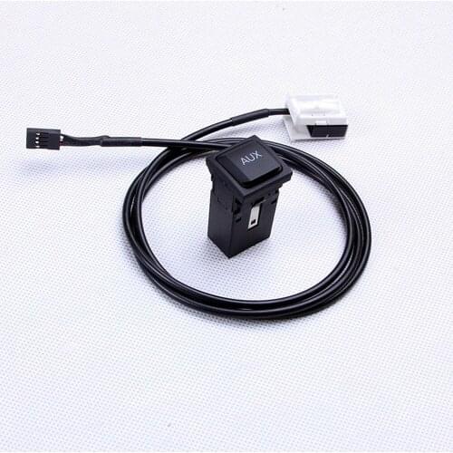 COSTLYSEED RCD510 RNS310 AUX Switch Button + Plug Cable Connector For MK5 Golf 5 6 Rabbit Scirocco 5KD 035 724