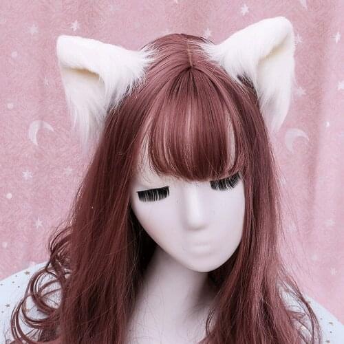 Handmade Cute Furry Animal Ears Hairpin Headwear Wolf Fox Ear Clip Cosplay Props Soft Cat Ears Lolita Girl Hair Accessory