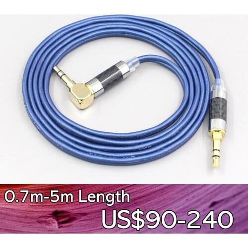 LN007660 High Definition 99% Pure Silver Earphone Cable For Fostex T50RP Mk3 T40RP Mk2 T20RP Mk2 Dekoni Audio Blue Headphone