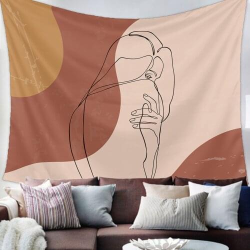 Minimalistic Abstract Middle Ages Line Art Tapestry Wall Hanging Living Room Decor Wall Hanging Tapestry Yoga Mat Home Decor Art