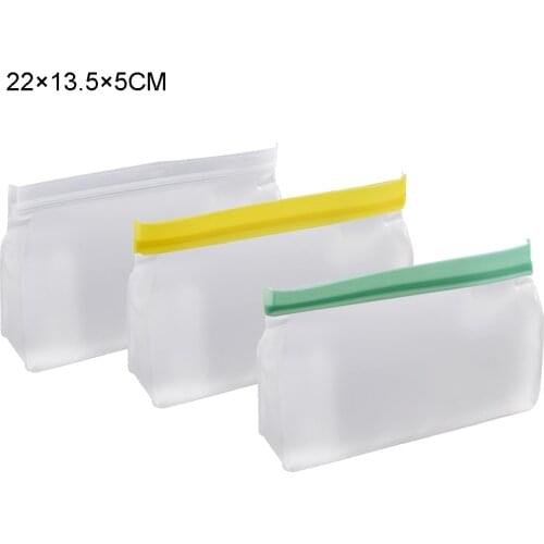 Reusable PEVA Food Storage Bag Stand Up Freezer Bag Leakproof Home Kitchen Snack Fruit Organizer For Home Refrigerator Fresh 1pc