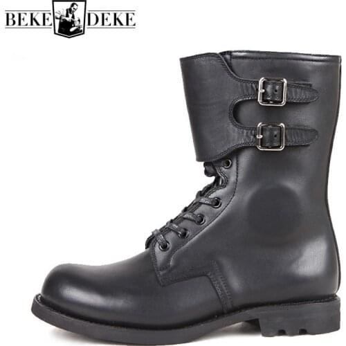 Fashion Mens British Style Black Boots Round Toe Outdoor Non-Slip Concise Harajuku 2021 Winter Male Casual Vintage Boots