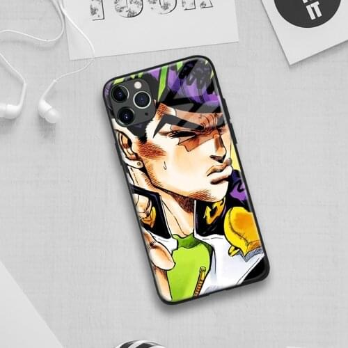Josuke Higashikata JoJos Bizarre Soft Silicon Glass Phone Case for IPhone SE 6s 7 8 Plus X Xr Xs 11 12 Mini Pro Max Samsung