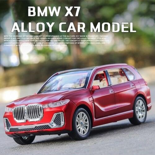 1:24 NEW BWM X7 Alloy Car Model Diecasts Toy Vehicles Simulation Light Sound Pull Back Childrens Toy Collectibles
