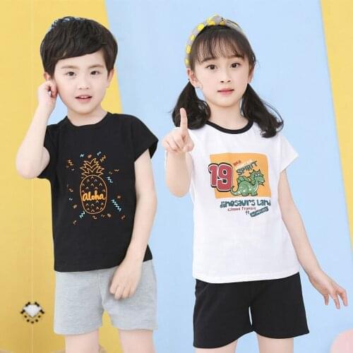 New Summer Childrens Pajamas Sets Boys Sleepwear Baby Girl Clothes Cartoon Pyjamas Kids T-shirt+shorts Pijamas Cotton Nightwear
