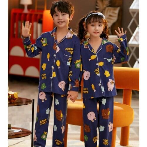 Childrens Boys Pajamas Sets Teens Girl Sleepwear 2pcs Babys Cartoon Dinosaur Homewear Autumn New Fashion Kids Casual Nightwear