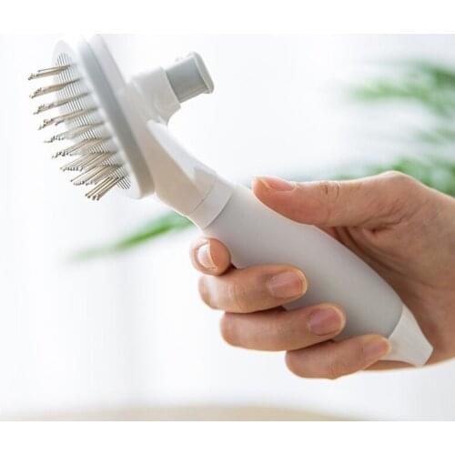 Plastic Dog Cat Pets Self Cleaning Slicker Brush Comb Pet Dog Cat Grooming Tools Hair Shedding Combs D2164