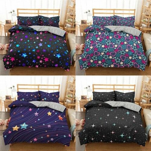 Stars Bedding Set 2/3Pcs Duvet Cover & Pillowcase(s) 3D Printed Quilt Cover Home Textile Gift