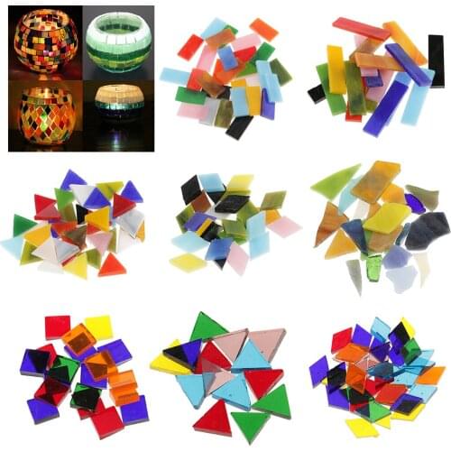 Assorted Color Clear Glass Mosaic Tiles for DIY Crafts Sticking mosaic tiles on cups plates photo frames Mosaic Tiles